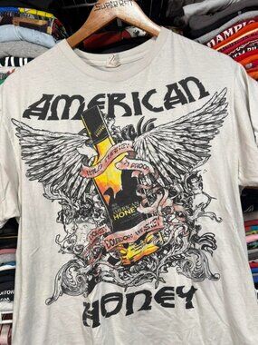 Y2K wild turkey American honey whisky graphic big print  t shirt white
